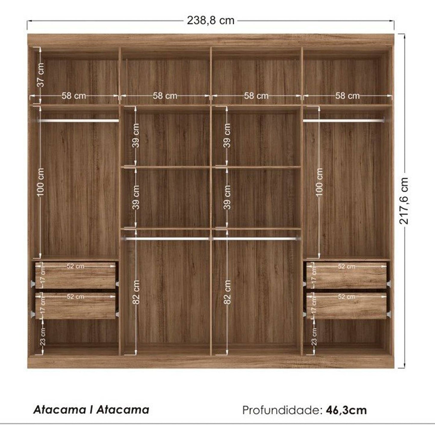 Clóset 8 Puertas 4 Cajones Atacama Altavisión