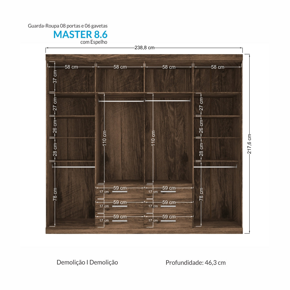 Clóset 8 Puertas 6 Cajones Master Altavisión