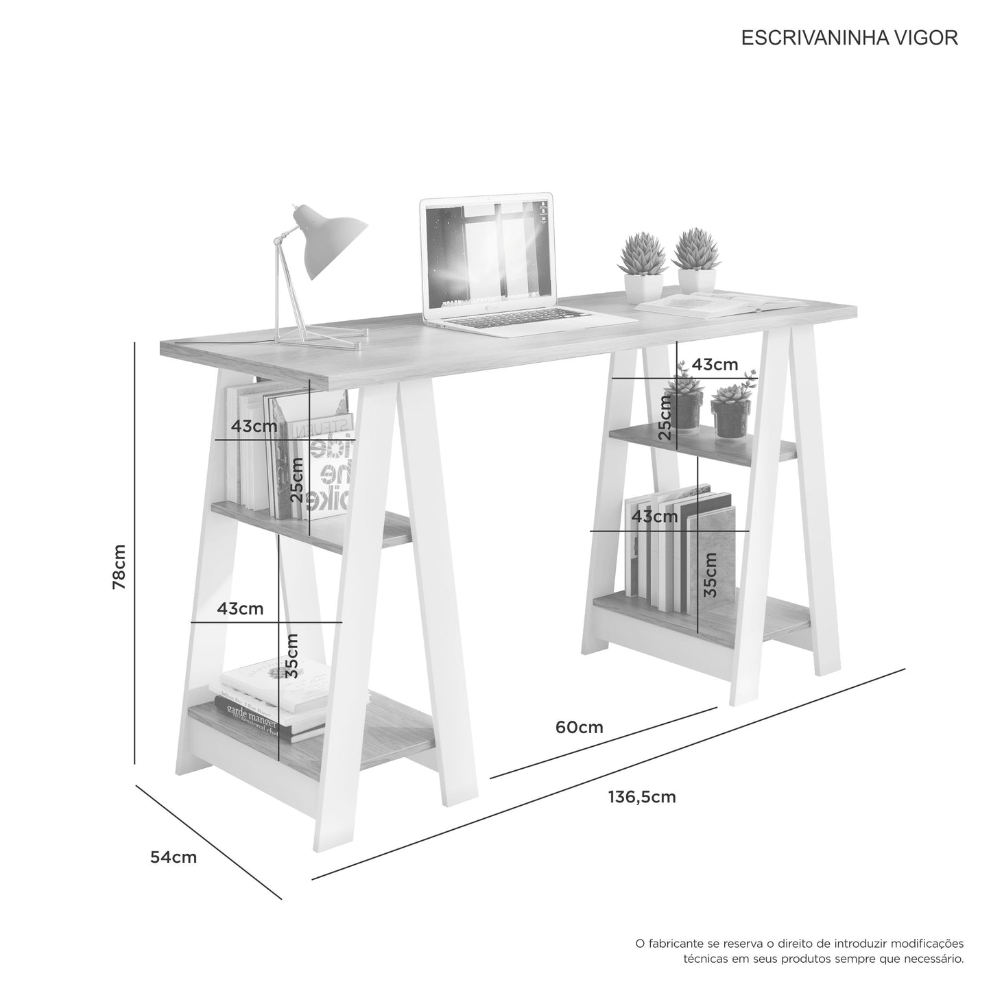 Escritorio Vigor Blanco Off White Di Poretti