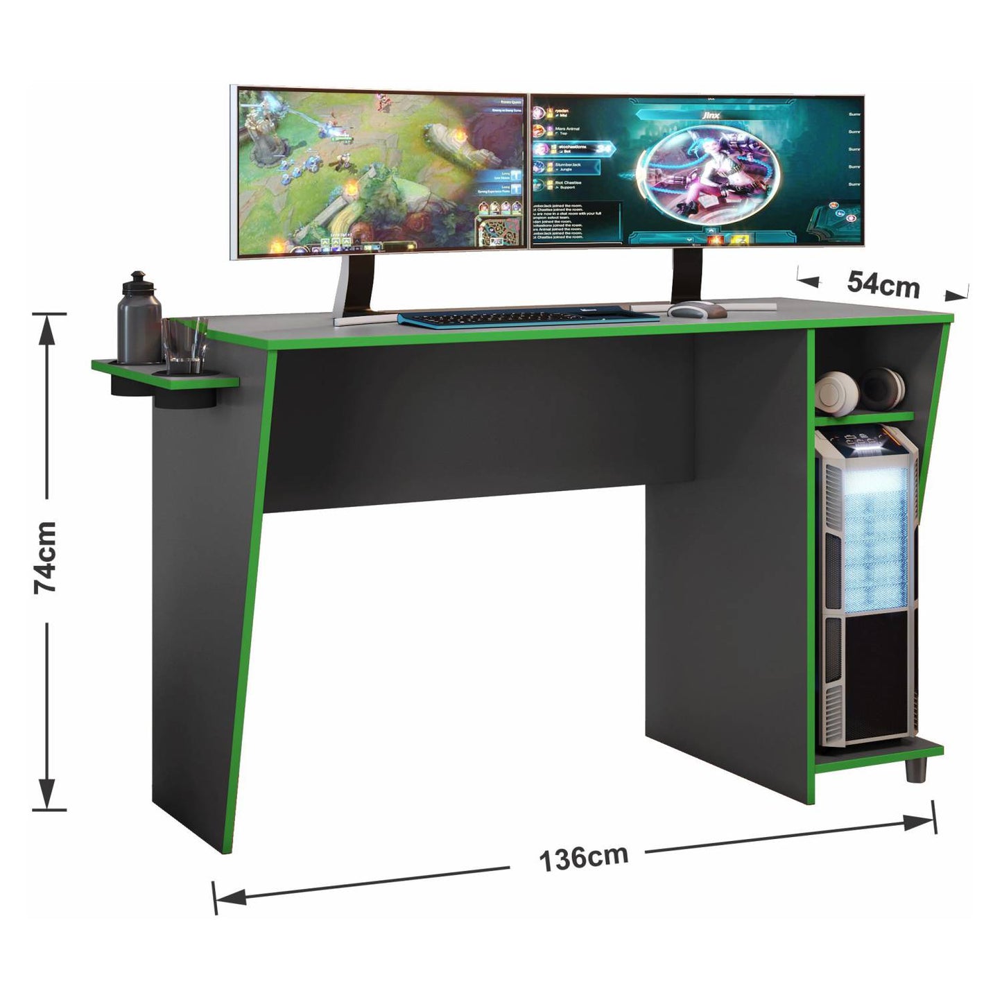 Escritorio Gamer Verde Di Poretti