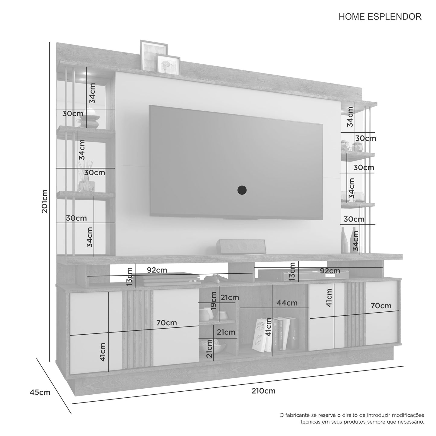 Home TV 65" Esplendor Café Claro Di Poretti