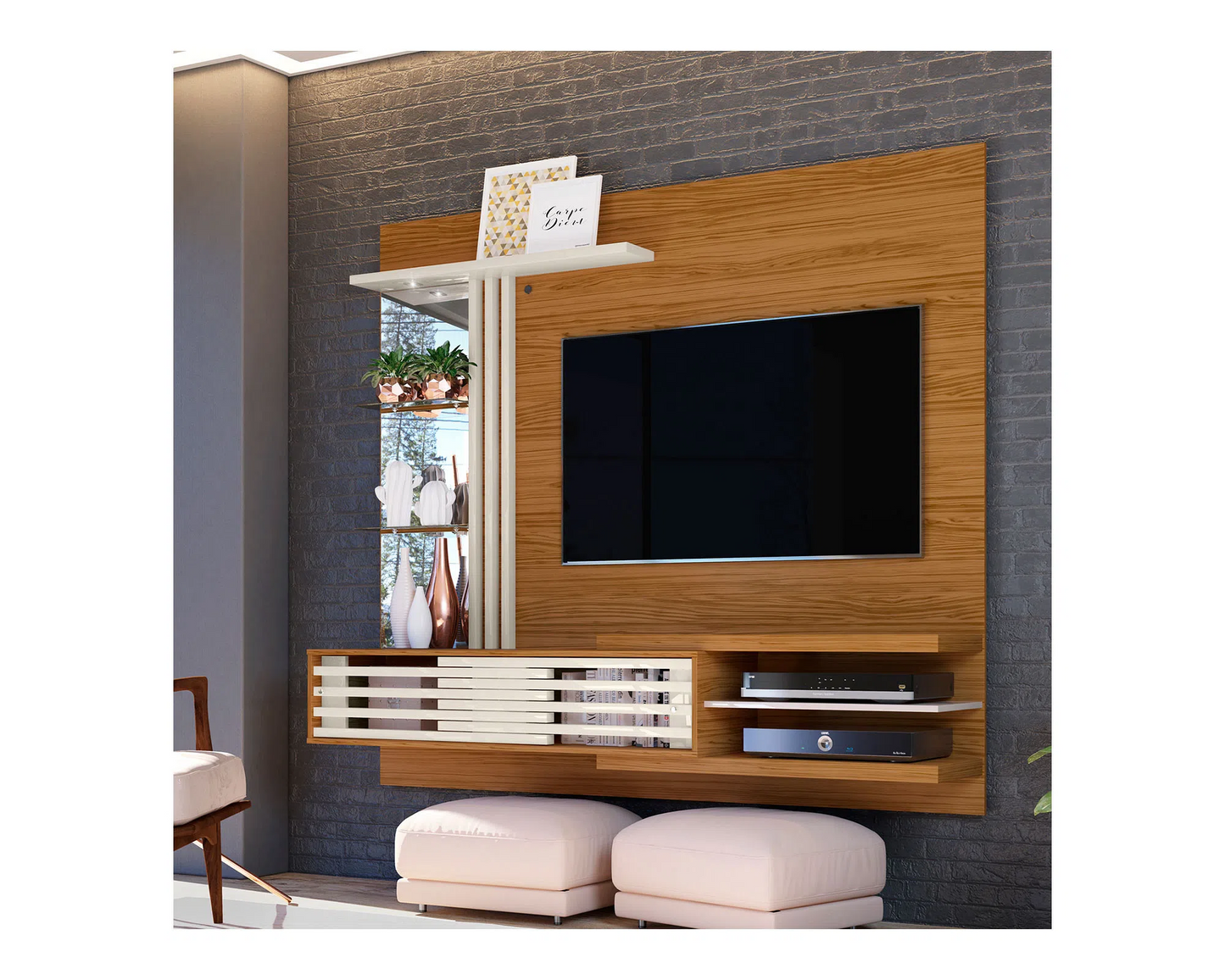 Panel TV 55'' Supreme Natural/Blanco Opaco Altavisión