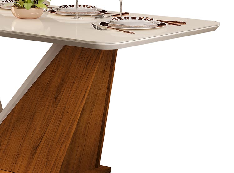 Comedor 6 sillas Forme Blanco/Beige Altavisión