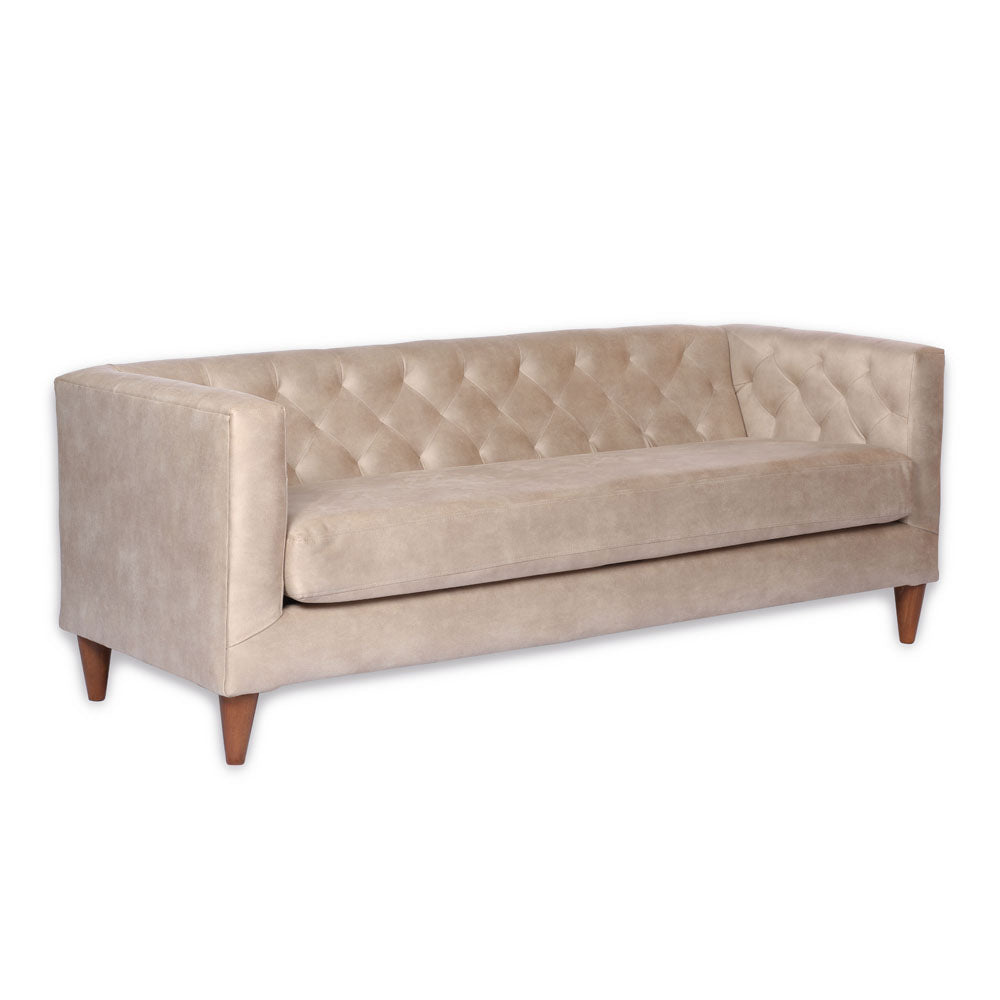 Sofá 3 Cuerpos Brescia Cuero 30% Beige Latam Home