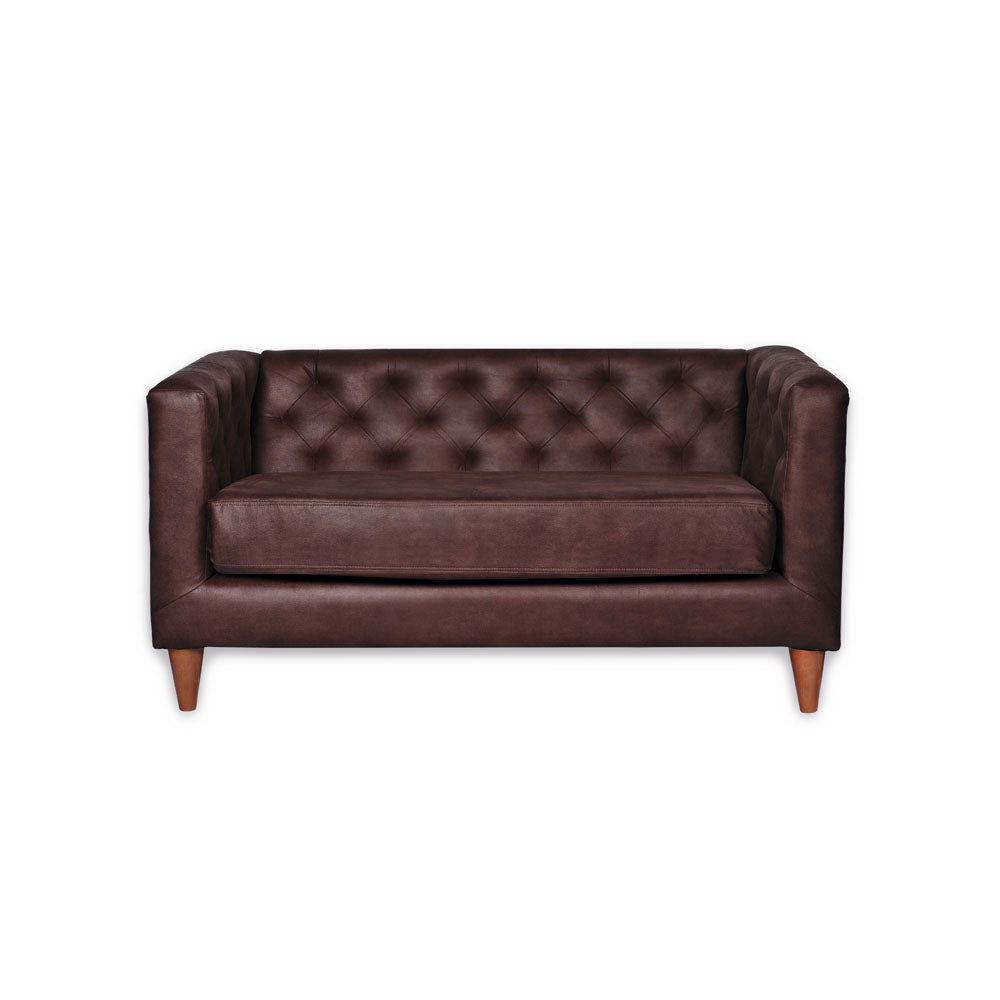 Sofá 2 Cuerpos Brescia Cuero 30% Café Oscuro Latam Home