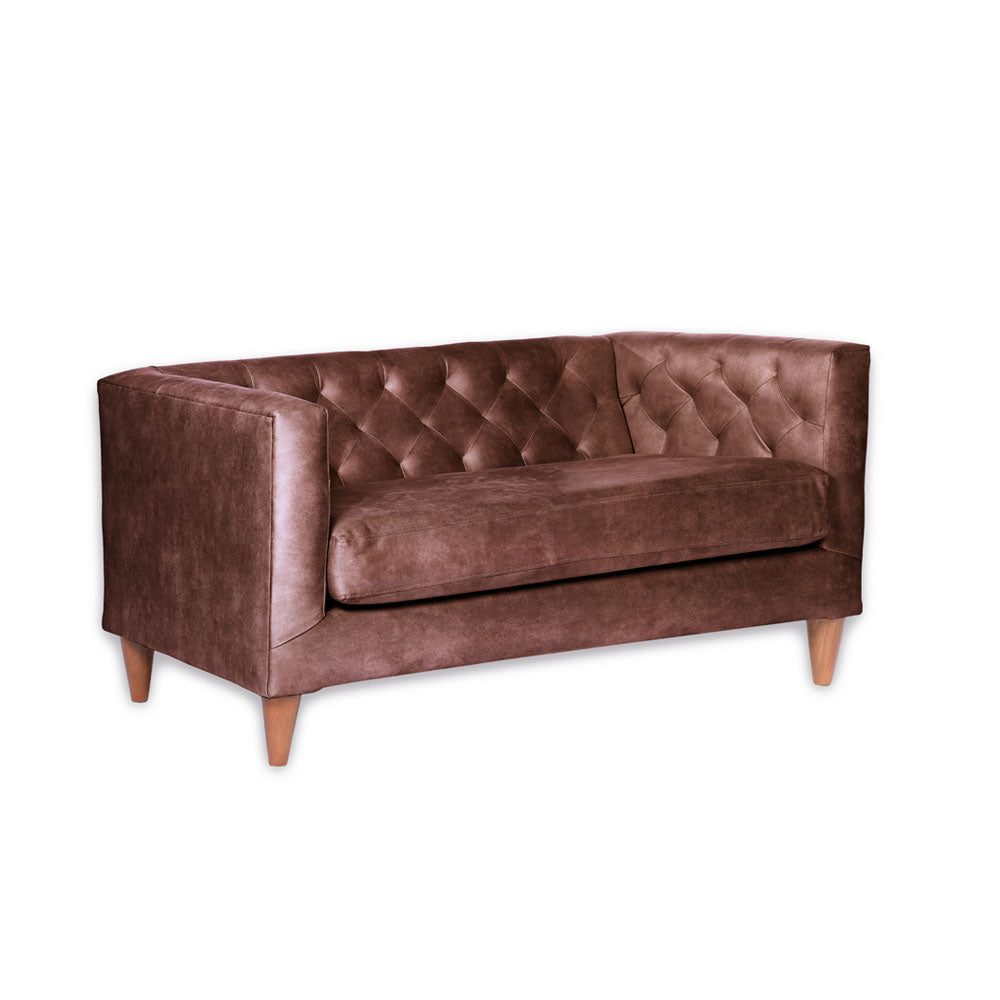 Sofá 2 Cuerpos Brescia Cuero 30% Café Oscuro Latam Home