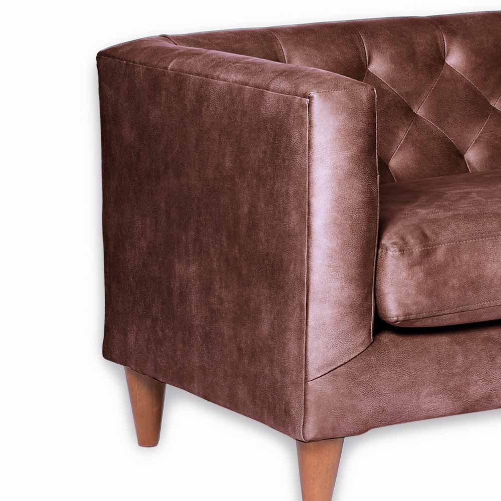 Sofá 2 Cuerpos Brescia Cuero 30% Café Oscuro Latam Home