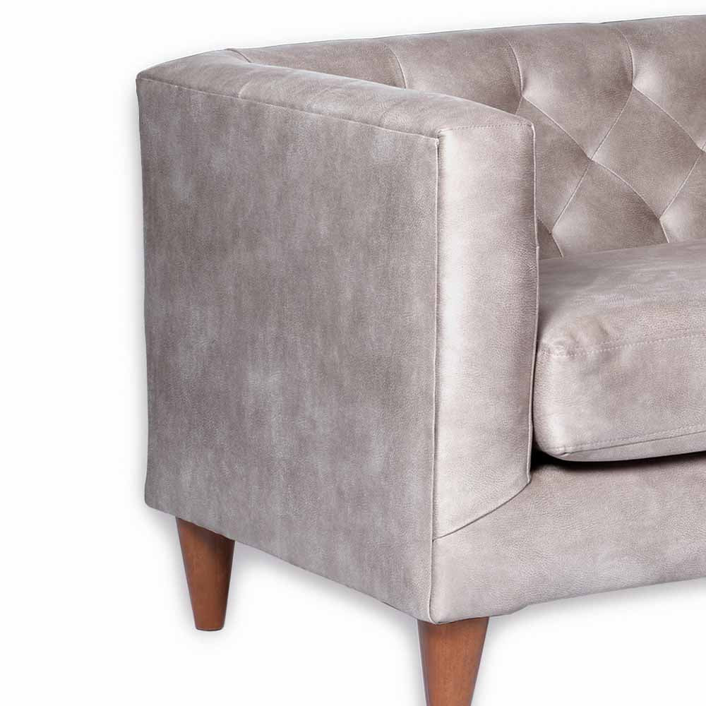 Sofá 2 Cuerpos Brescia Cuero 30% Gris Latam Home