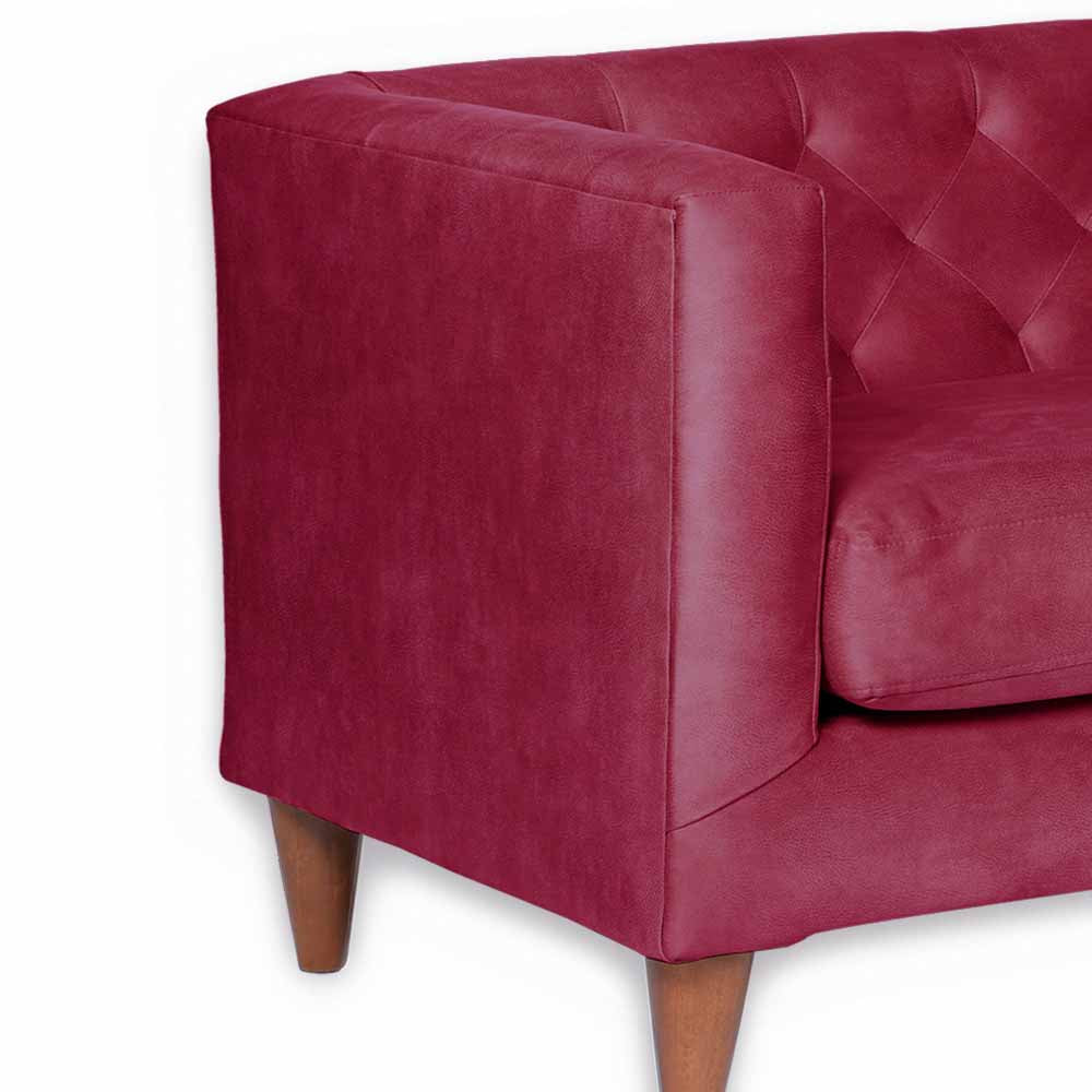 Sofá 2 Cuerpos Brescia Cuero 30% Rojo Latam Home
