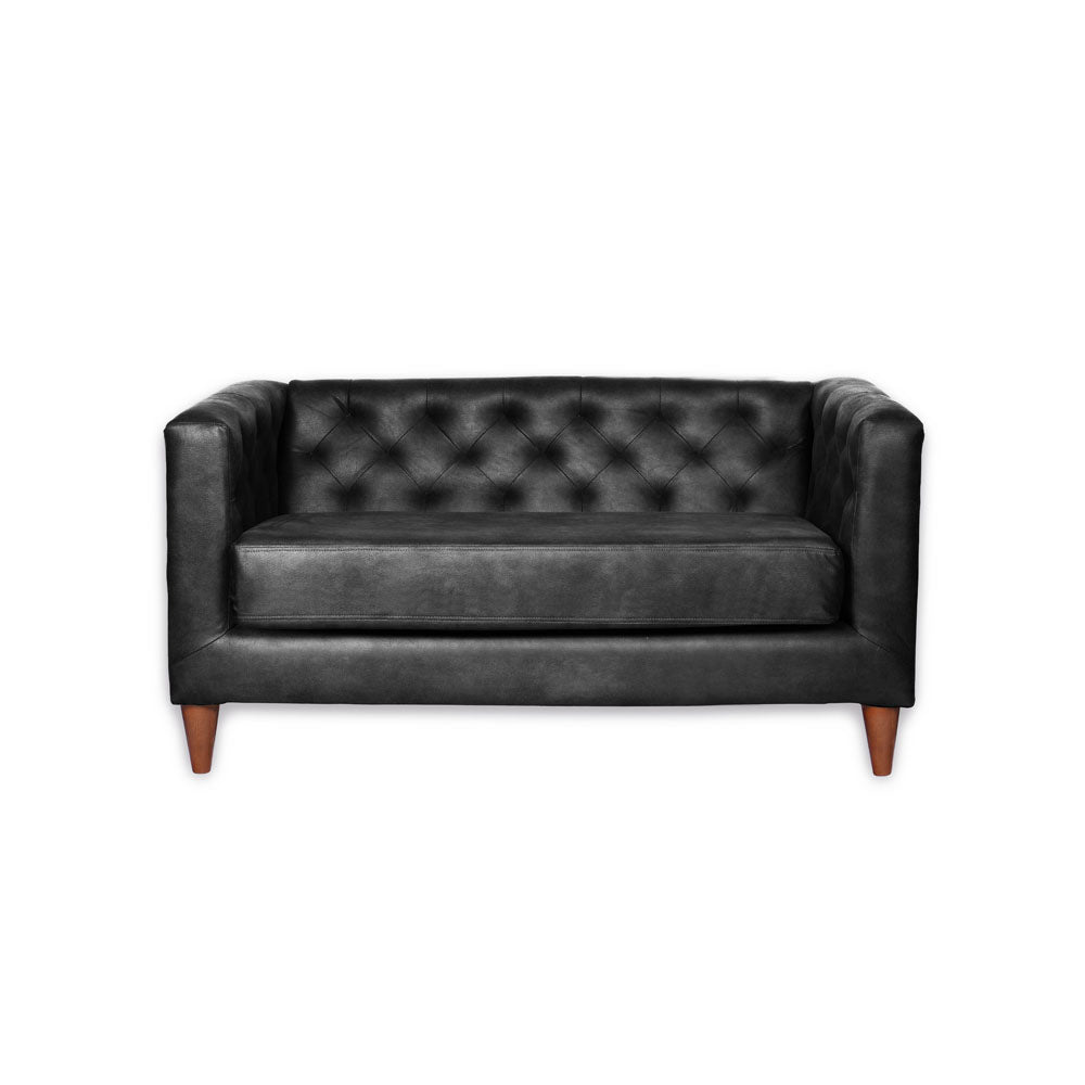 Sofá 2 Cuerpos Brescia Cuero 30% Negro Latam Home