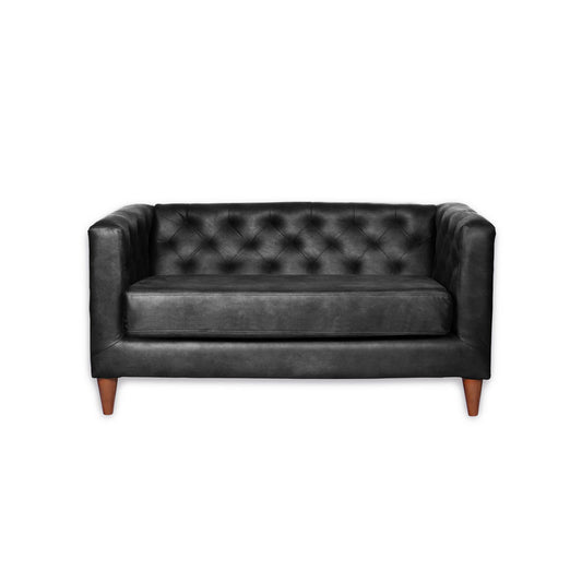 Sofá 2 Cuerpos Brescia Cuero 30% Negro Latam Home