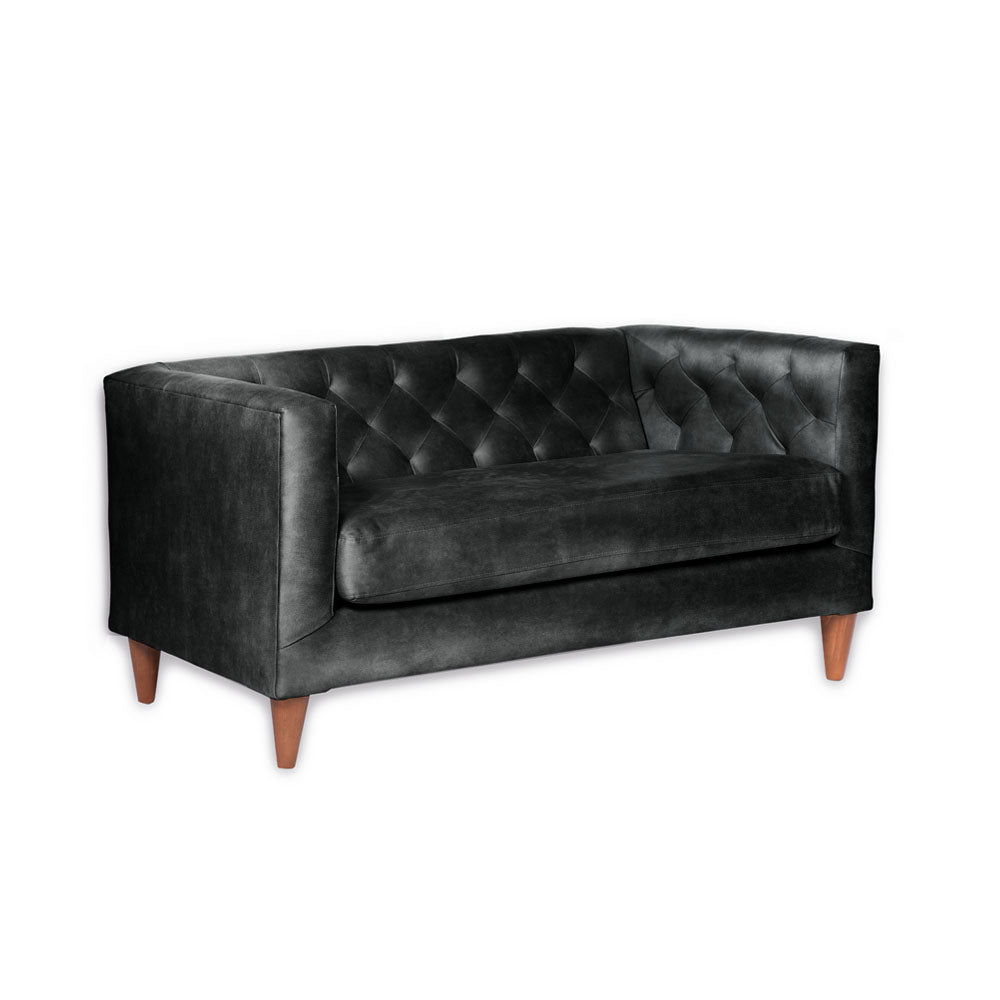Sofá 2 Cuerpos Brescia Cuero 30% Negro Latam Home