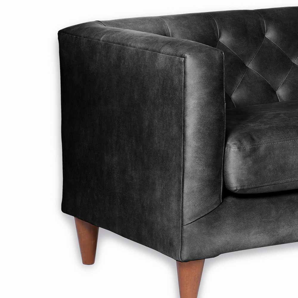 Sofá 2 Cuerpos Brescia Cuero 30% Negro Latam Home