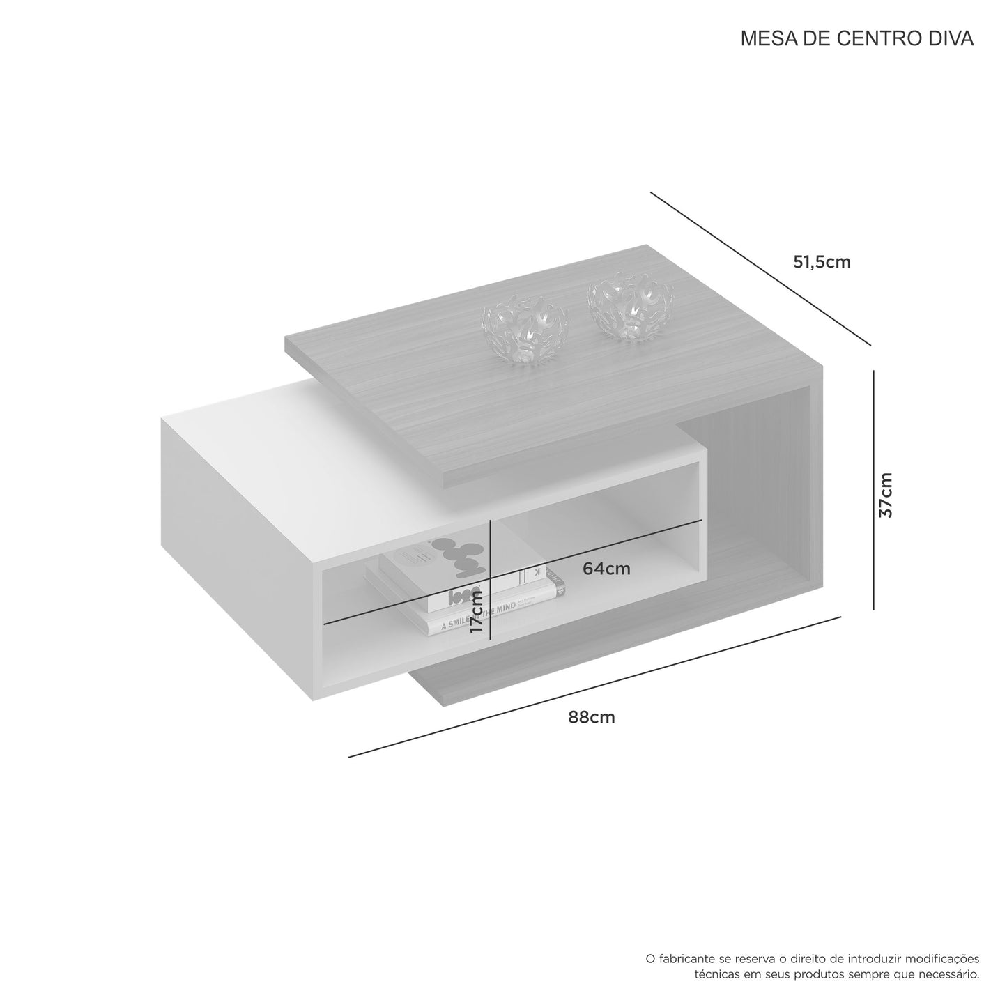 Mesa de Centro Diva Gris Di Poretti