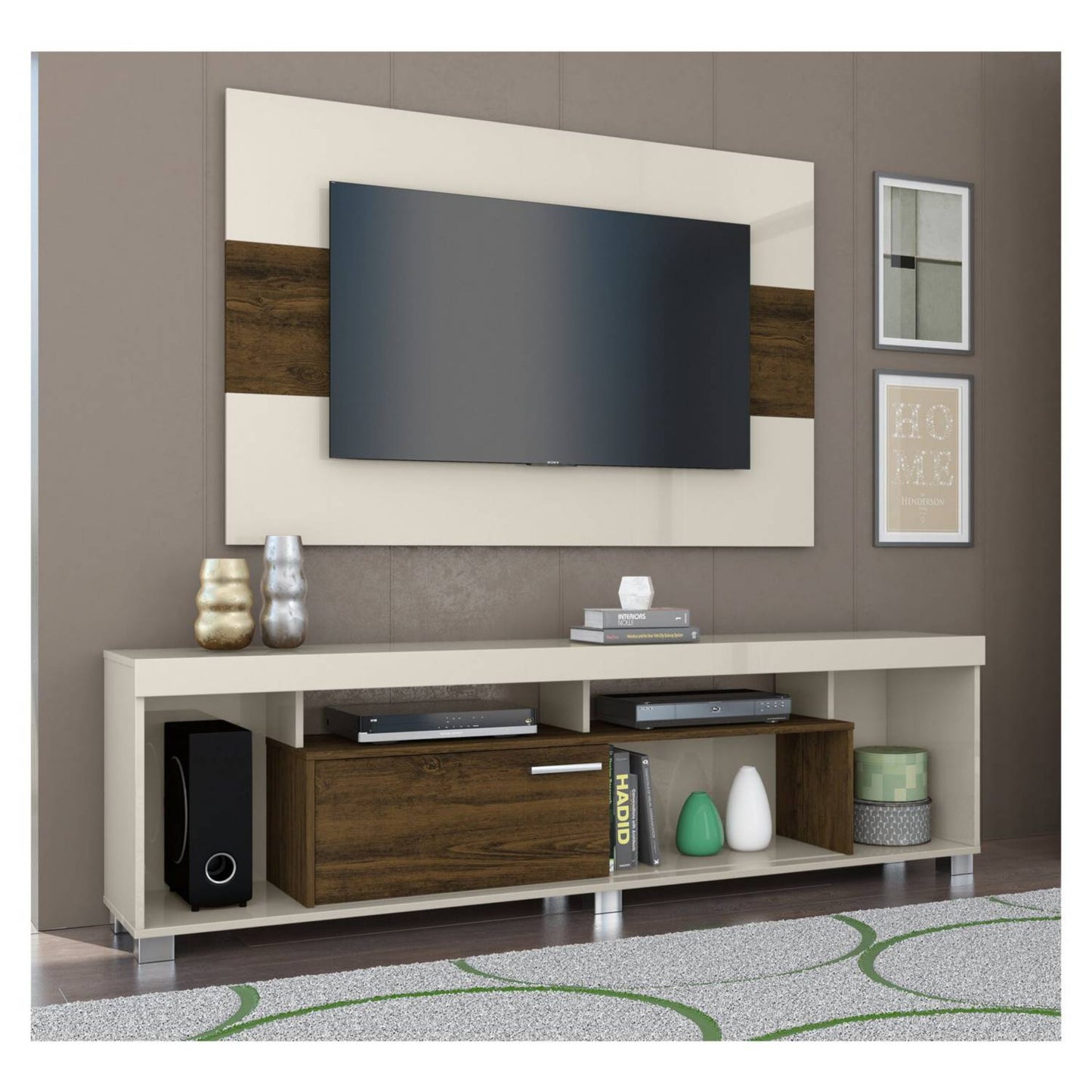 Rack + Panel Tomaz 55" Off White Altavisión