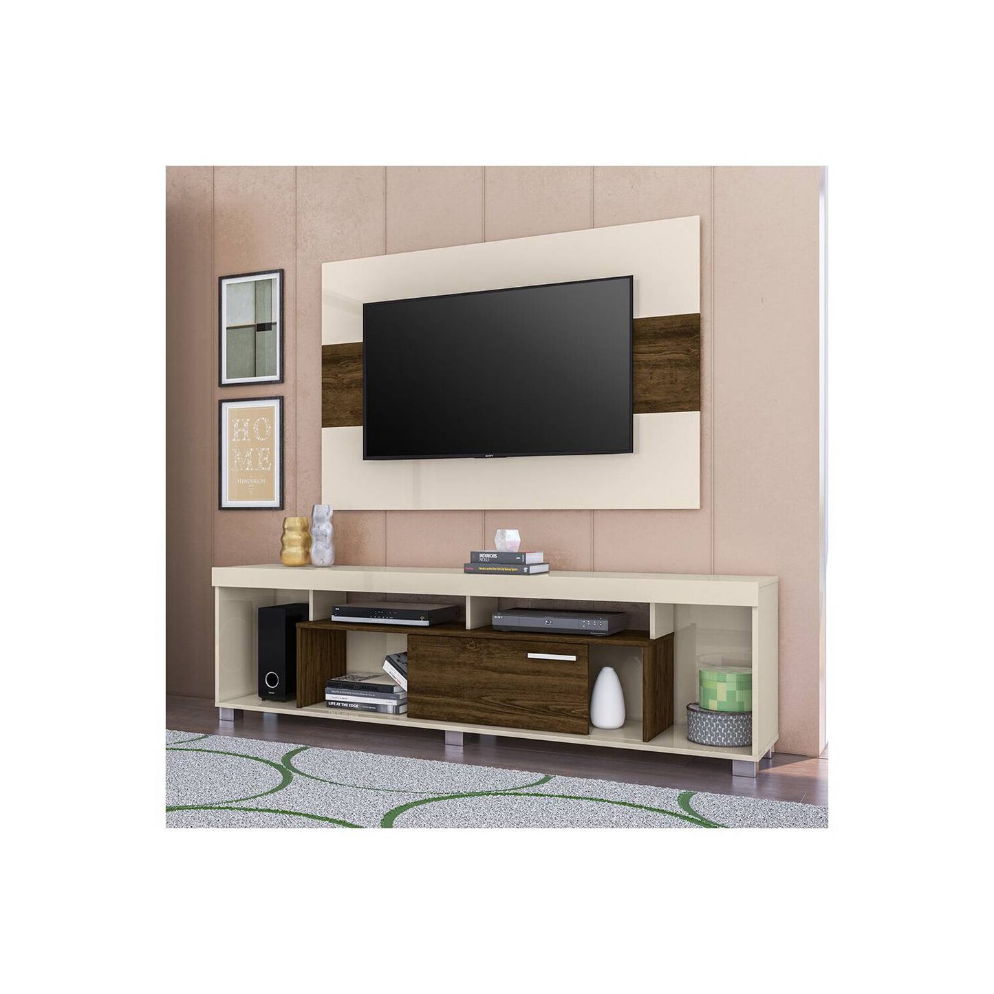 Rack + Panel Tomaz 55" Off White Altavisión