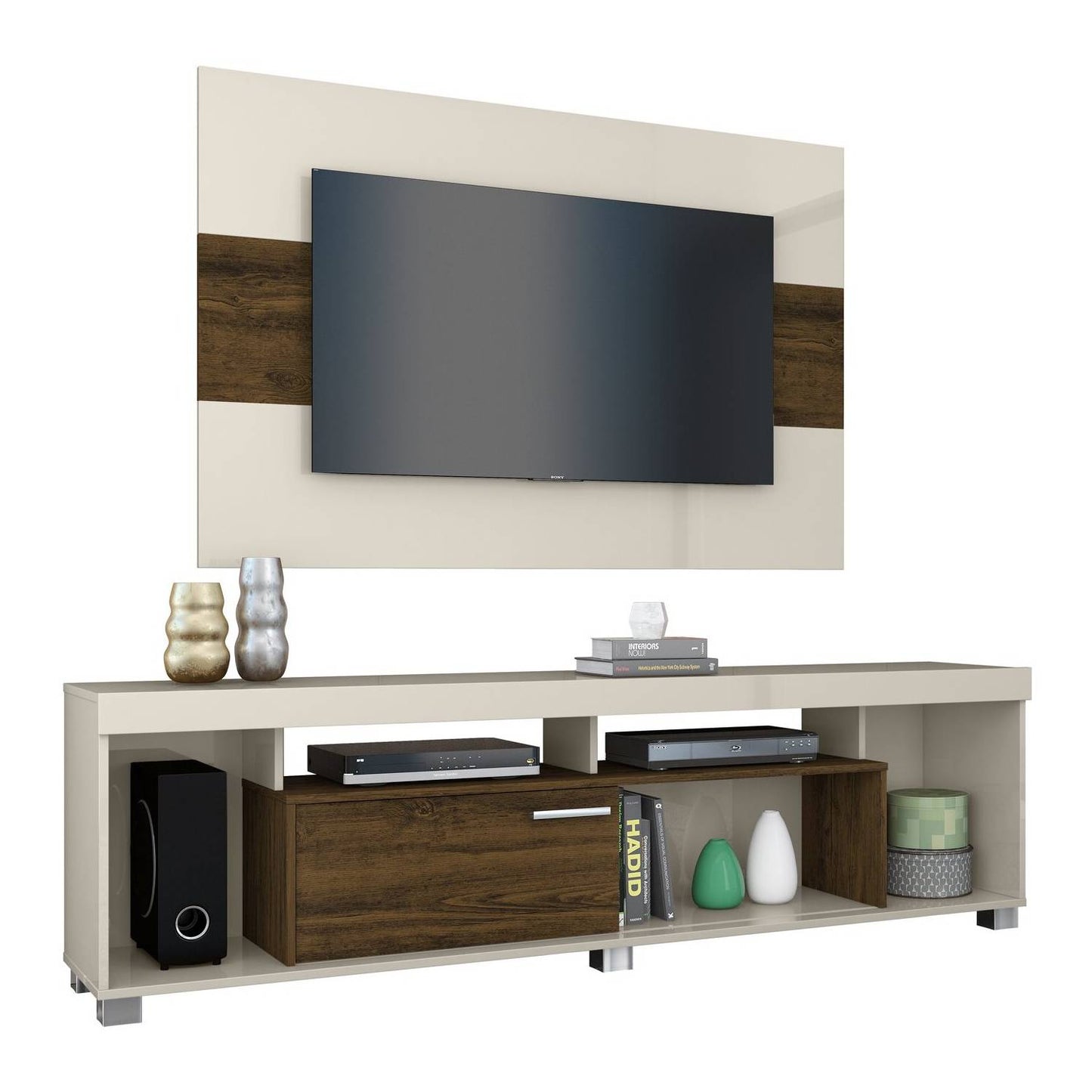 Rack + Panel Tomaz 55" Off White Altavisión