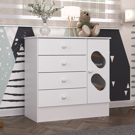 Cómoda Bebé Stop 4 Cajones Blanco Matte Altavisión