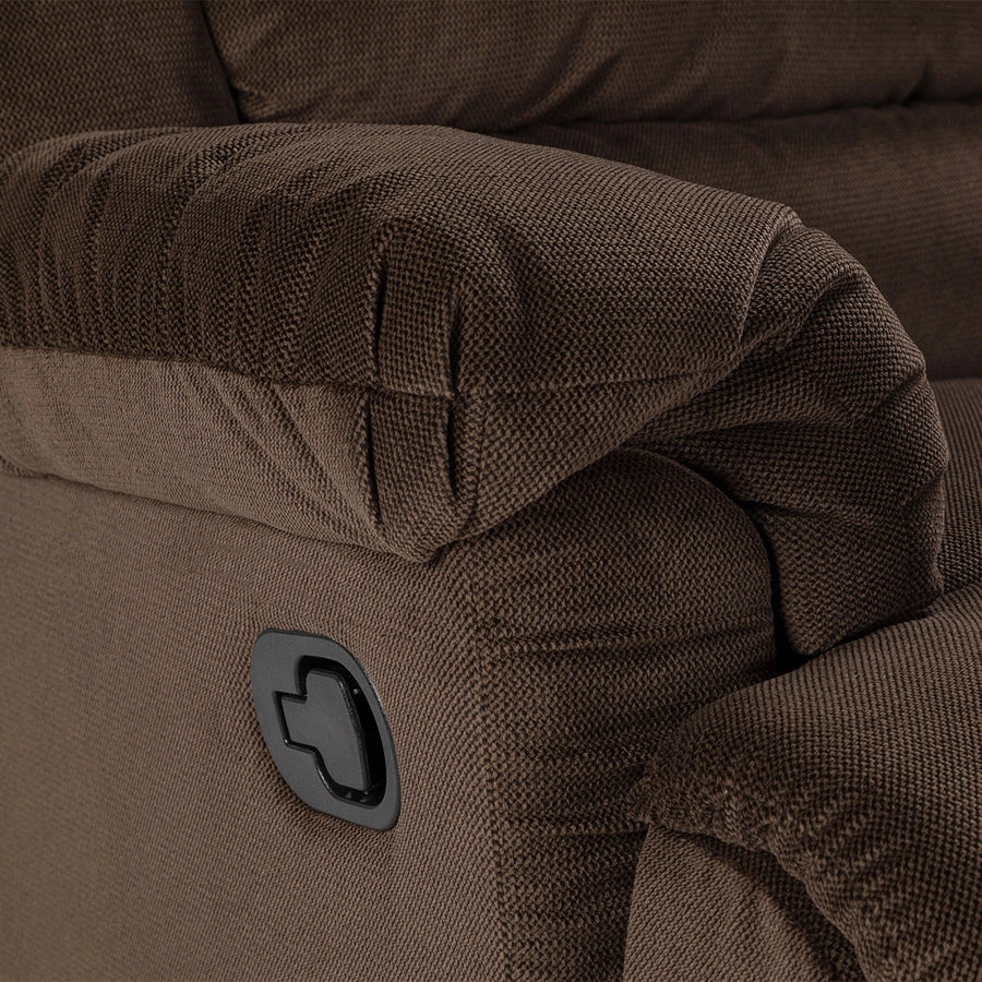 Sofá 3 Cuerpos Reclinable Jarrie Tela Chex Manual Café Rosen