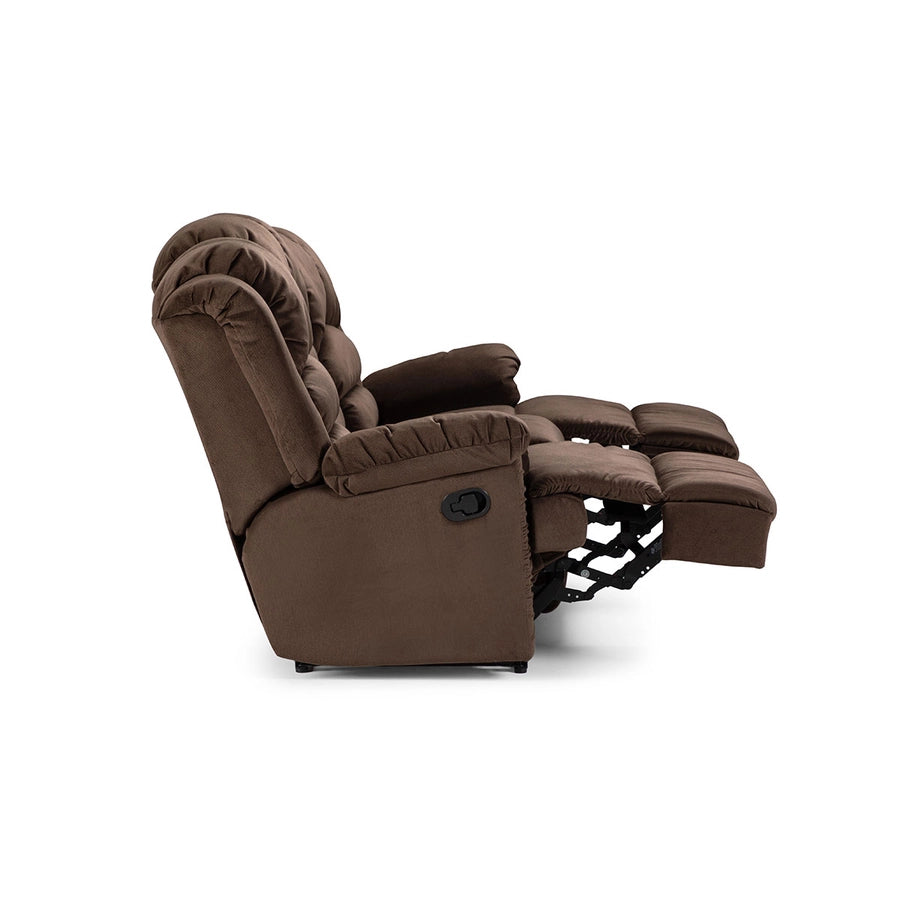 Sofá 3 Cuerpos Reclinable Jarrie Tela Chex Manual Café Rosen