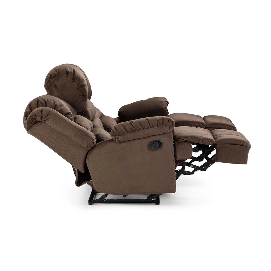 Sofá 3 Cuerpos Reclinable Jarrie Tela Chex Manual Café Rosen