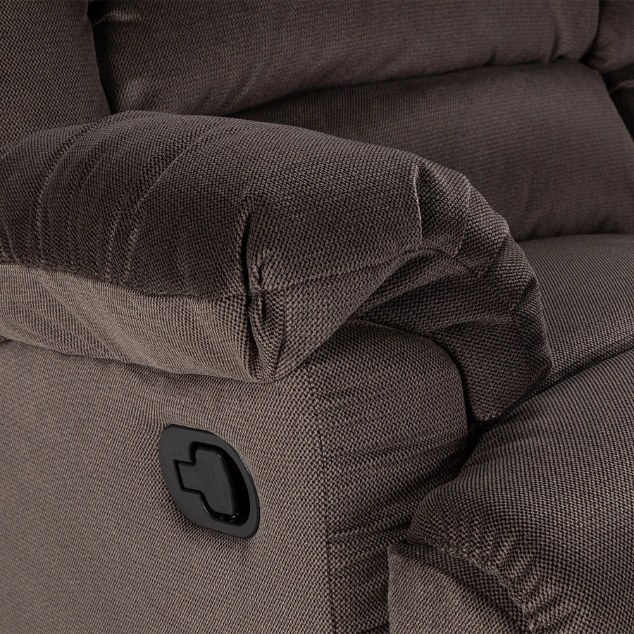 Sofá 2 Cuerpos Reclinable Jarrie Tela Chex Manual Gris Rosen