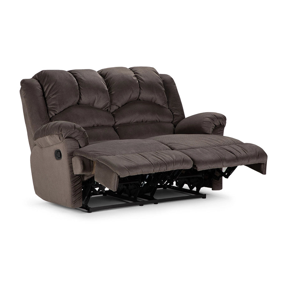 Sofá 2 Cuerpos Reclinable Jarrie Tela Chex Manual Gris Rosen