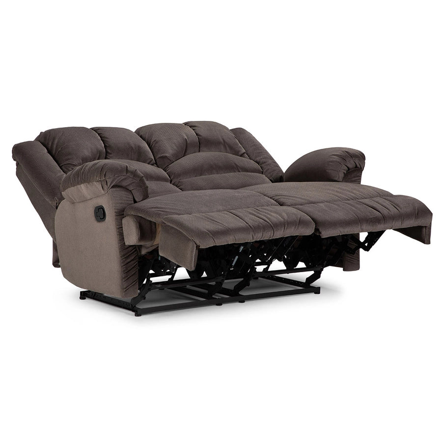 Sofá 2 Cuerpos Reclinable Jarrie Tela Chex Manual Gris Rosen