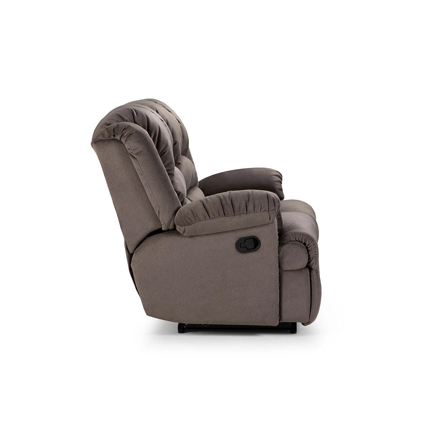 Sofá 2 Cuerpos Reclinable Jarrie Tela Chex Manual Gris Rosen