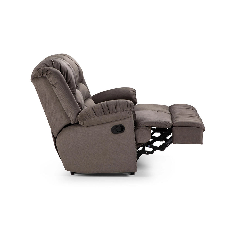 Sofá 2 Cuerpos Reclinable Jarrie Tela Chex Manual Gris Rosen