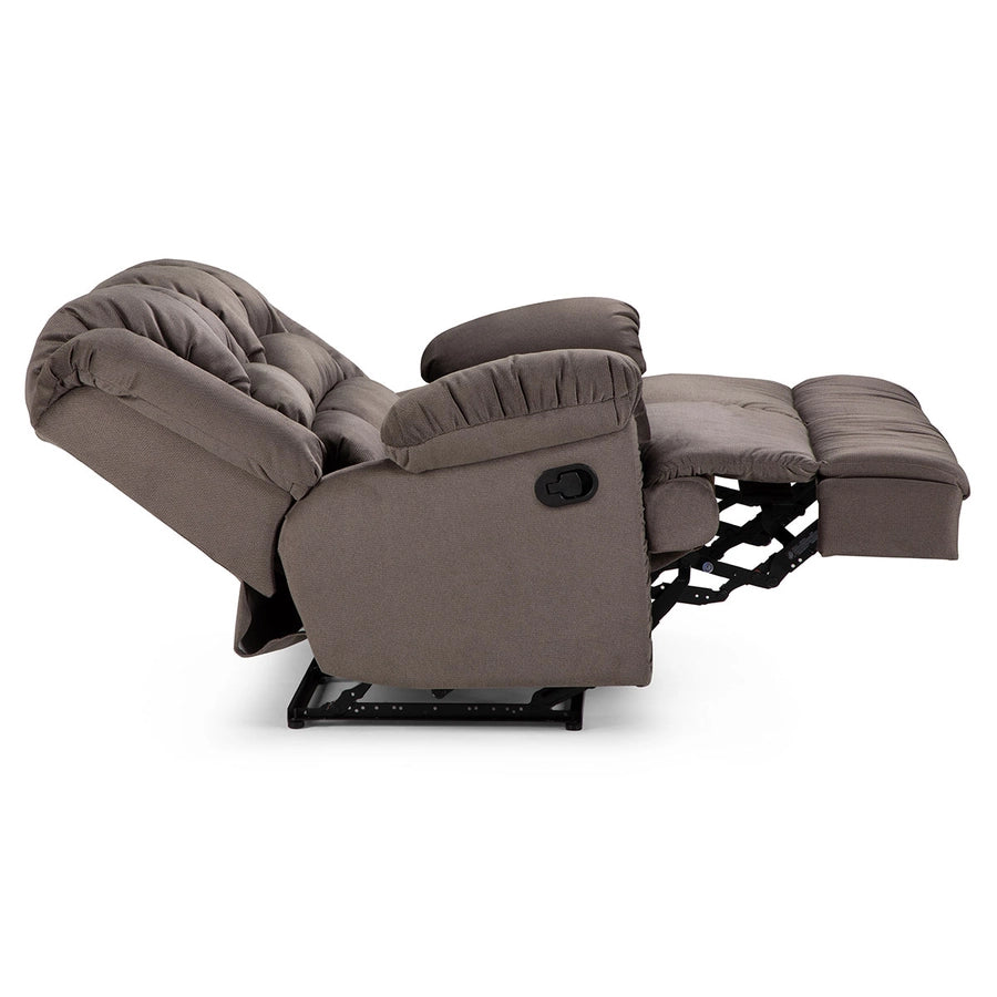 Sofá 2 Cuerpos Reclinable Jarrie Tela Chex Manual Gris Rosen