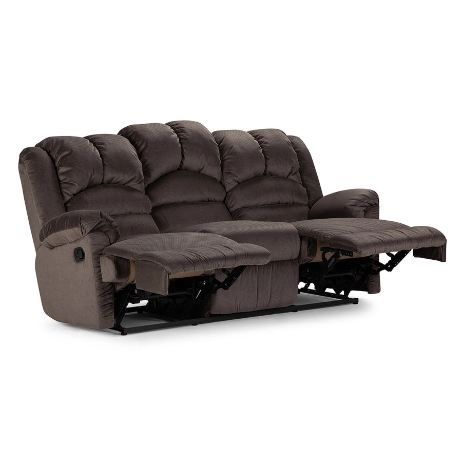 Sofá 3 Cuerpos Reclinable Jarrie Tela Chex Manual Gris Rosen