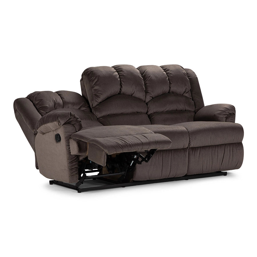 Sofá 3 Cuerpos Reclinable Jarrie Tela Chex Manual Gris Rosen