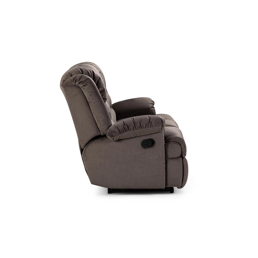 Sofá 3 Cuerpos Reclinable Jarrie Tela Chex Manual Gris Rosen