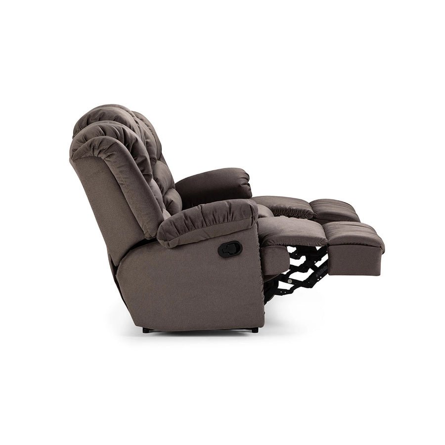 Sofá 3 Cuerpos Reclinable Jarrie Tela Chex Manual Gris Rosen