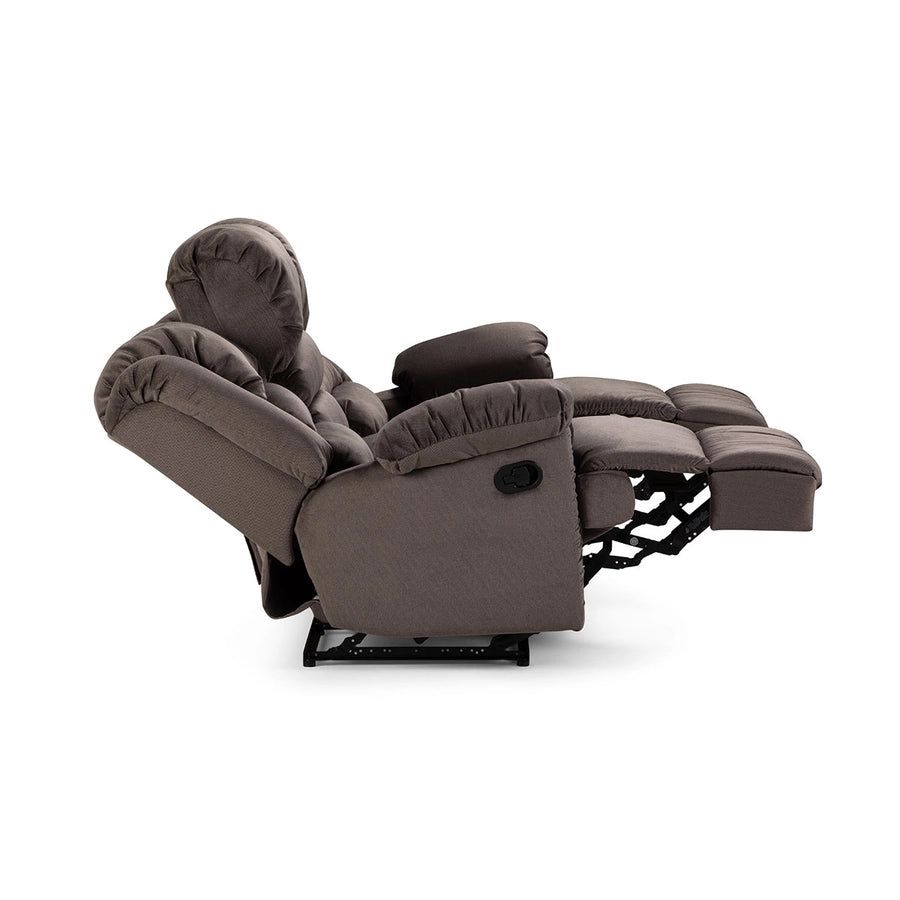 Sofá 3 Cuerpos Reclinable Jarrie Tela Chex Manual Gris Rosen