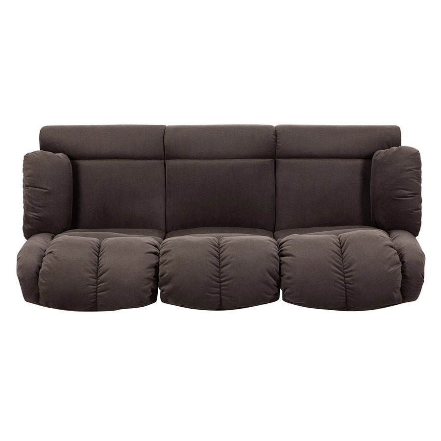 Sofá 3 Cuerpos Reclinable Jarrie Tela Chex Manual Gris Rosen