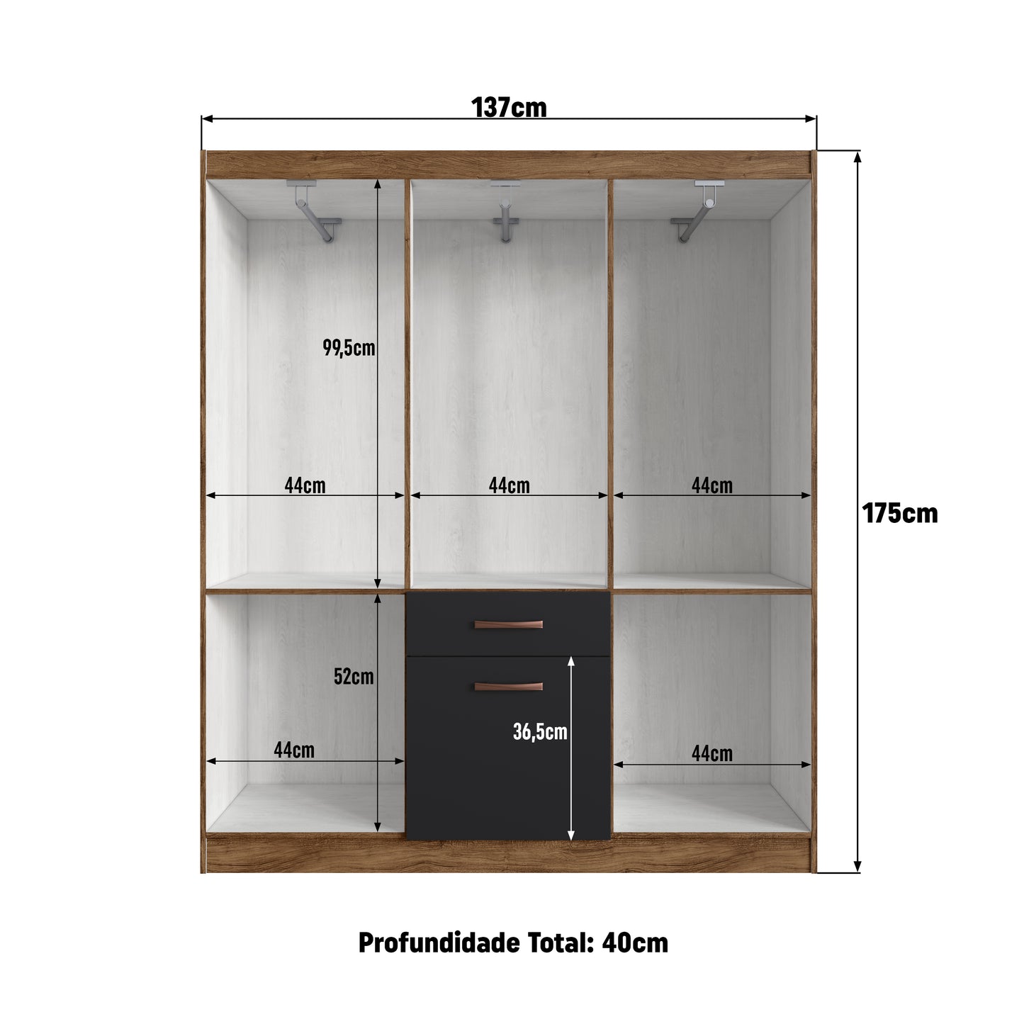 Clóset 6 Puertas 1 Cajón 1 Zapatera Negro Altavisión
