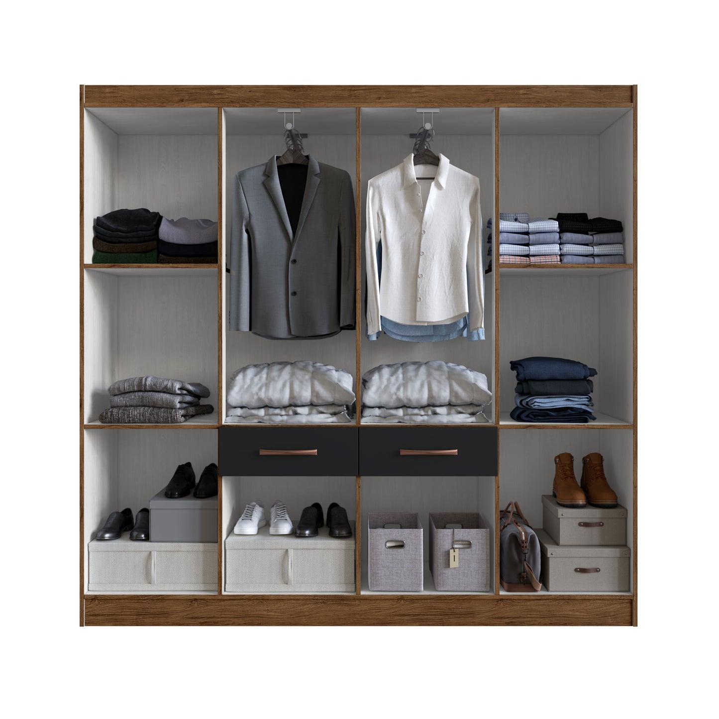 Clóset 8 Puertas 2 Cajones 2 Zapateras Negro Altavisión