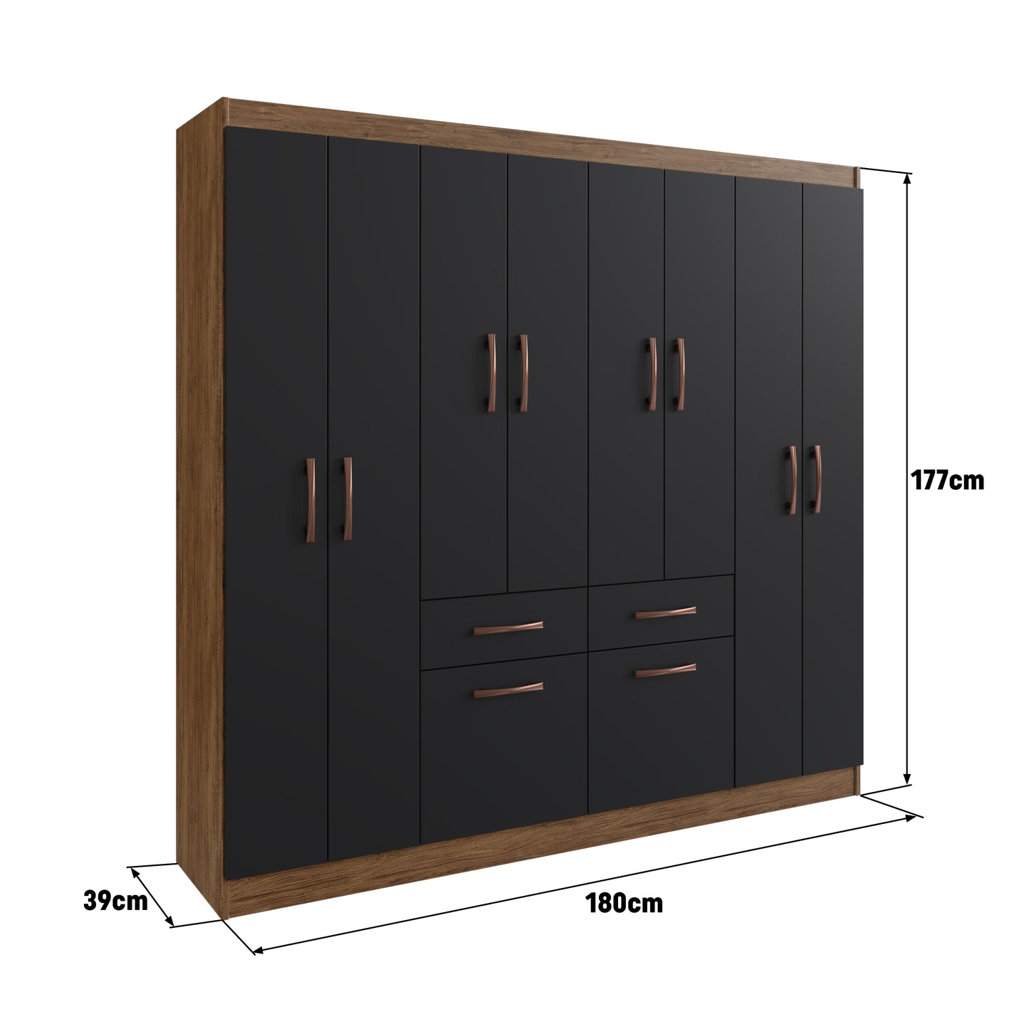 Clóset 8 Puertas 2 Cajones 2 Zapateras Negro Altavisión