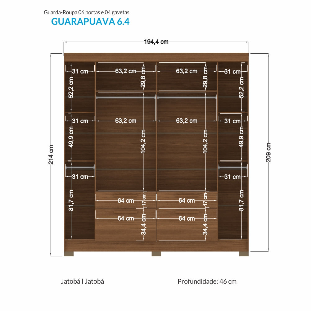 Closet 6 Guarapuava 6.4 Jatoba/Grafito Altavision