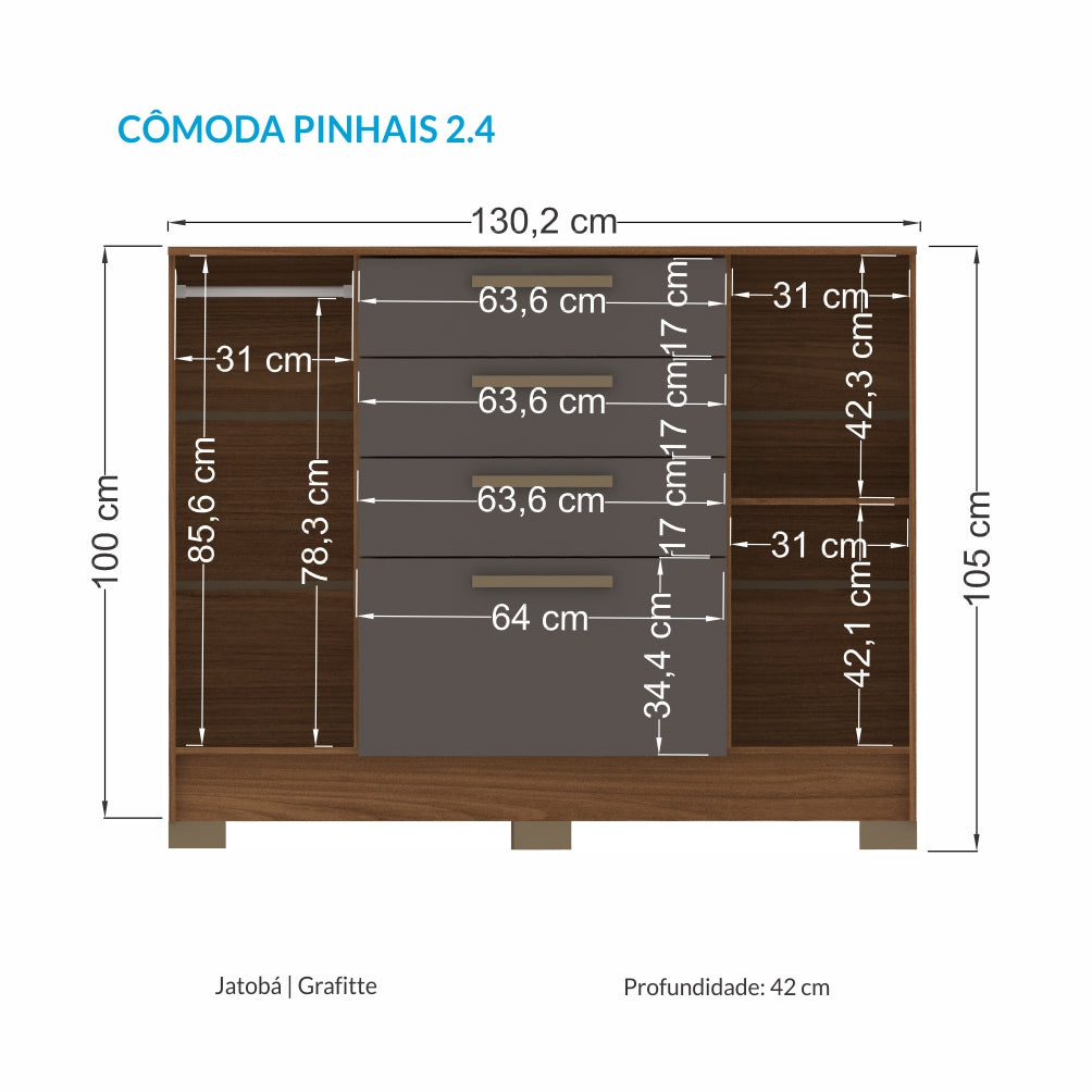 Cómoda Pinhais 2.4 Jatoba / Grafito Altavision