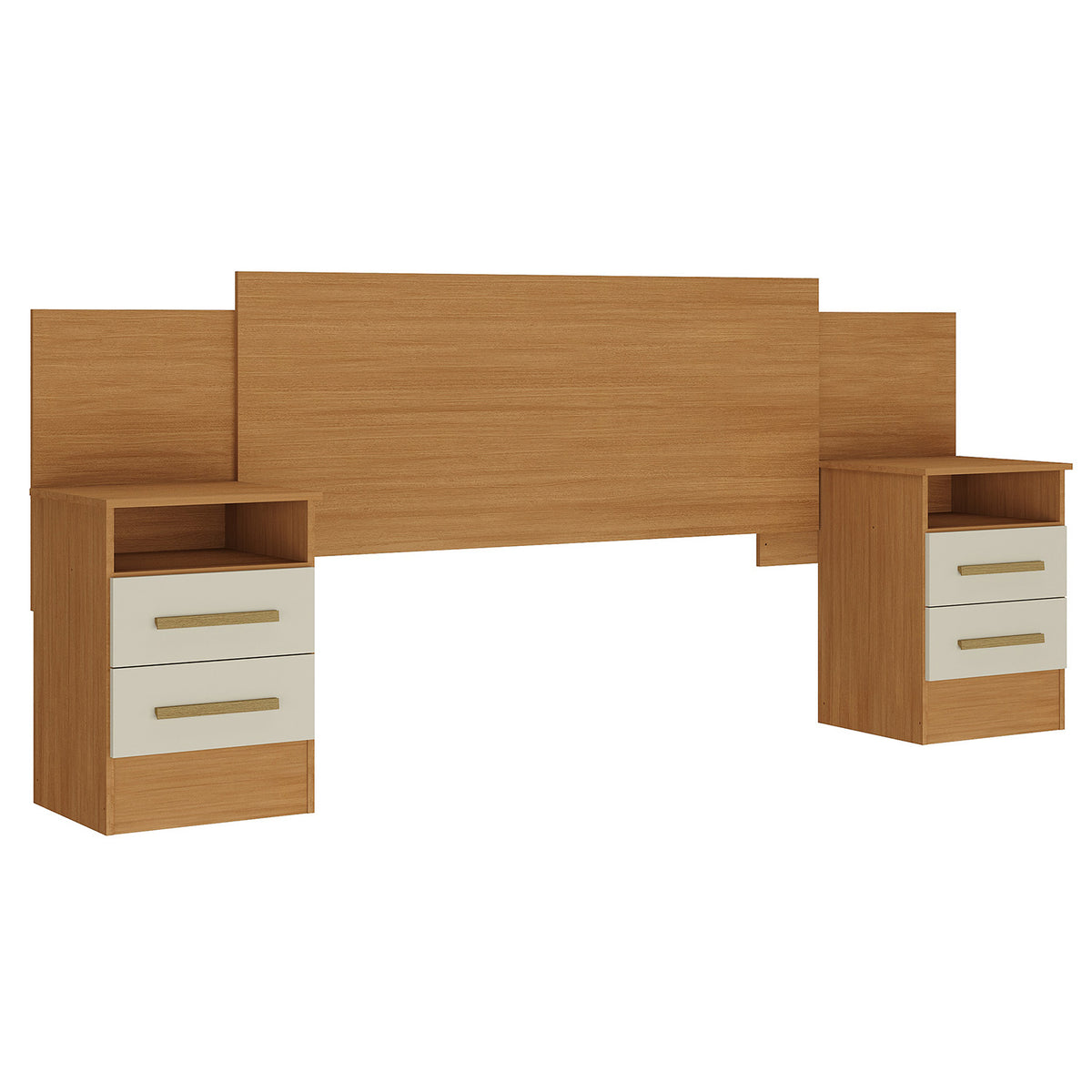 Respaldo Elena 2 Plazas 2 Veladores Cinamomo/Off White Altavisión
