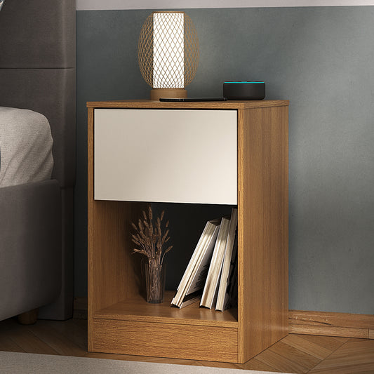 Velador IPE 1 Cajón Cinamomo/Off White Altavisión