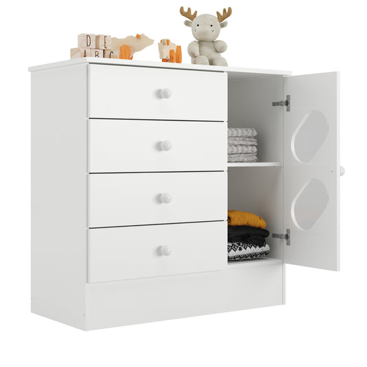 Cómoda Bebé Stop 4 Cajones Blanco Matte Altavisión
