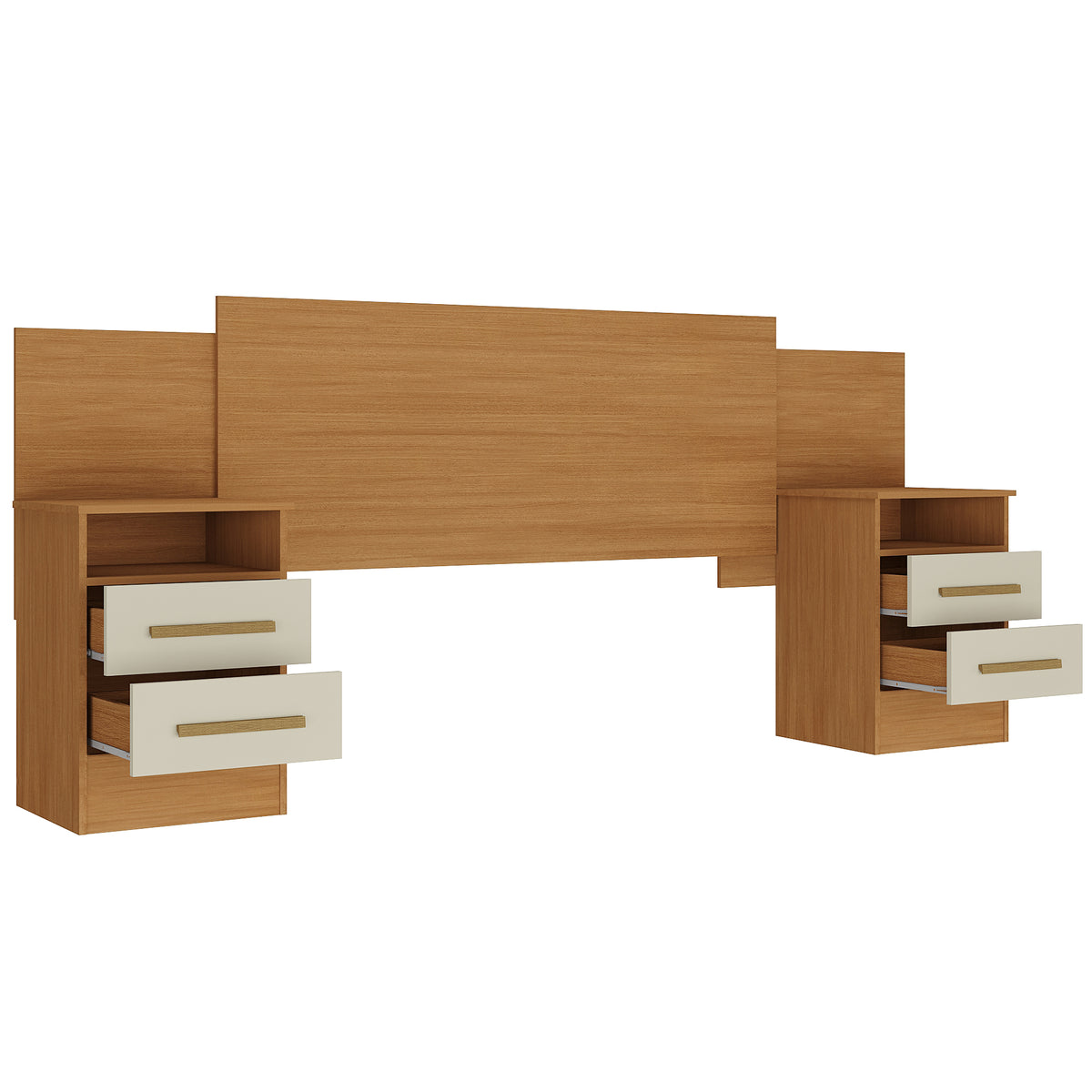 Respaldo Elena 2 Plazas 2 Veladores Cinamomo/Off White Altavisión