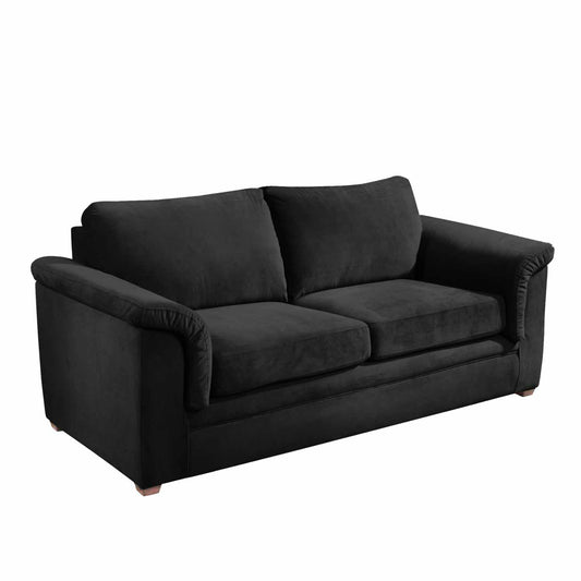 Sofá 3 Cuerpos Ancona Velvet Negro Latam Home