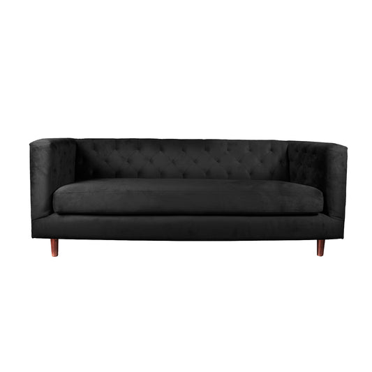 Sofá 3 Cuerpos Brescia Velvet Negro Latam Home