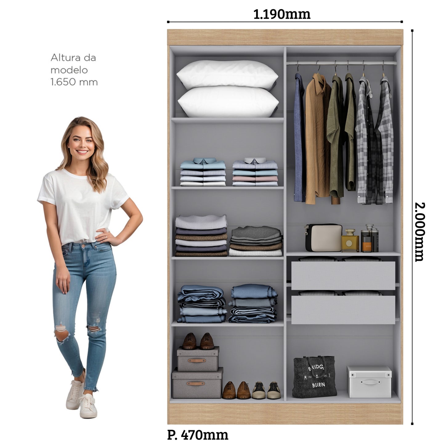 Closet Paris 4P 2C Gris Di Poretti