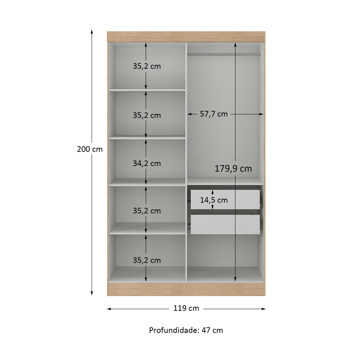 Closet Paris 4P 2C Gris Di Poretti